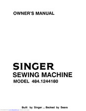 Singer 484.1244180 Owner's Manual