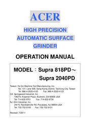 Acer Supra 818PD Operation Manual