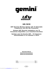 Gemini UX-1610 Operation Manual
