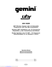 Gemini Industries UX-1620 Operation Manual