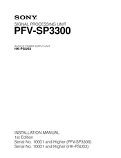 Sony PFV-SP3300 Installation Manual