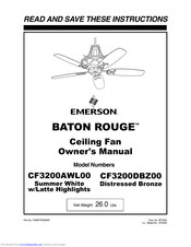 Emerson BATON ROUGE CF3200AWL00 Owner's Manual