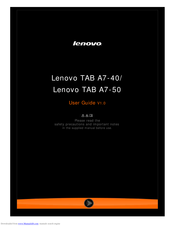 Lenovo TAB A7-50 User Manual