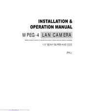Sony MPEG4 LAN Camera Installation & Operation Manual