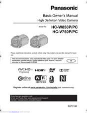 Panasonic HC-V750PC Basic Owner's Manual