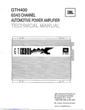 Jbl GTH400 Technical Manual