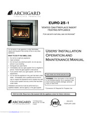 Archgard 25-BVI20N-2 User's Installation And Operation Manual