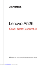 Lenovo A526 Quick Start Manual