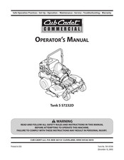 Cub Cadet Tank S S7232D Operator's Manual