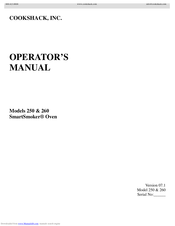 Cookshack SmartSmoker 250 Operator's Manual