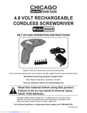 Chicago Electric 95065 Set Up And Operating Instructions Manual