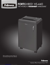 Fellowes FORTISHRED HS-440 Instructions