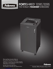 Fellowes FORTISHRED 3250S Instructions Manual