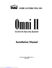 HAI Omni II 20A00-1 Installation Manual