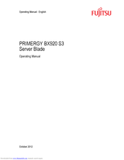 Fujitsu Primergy BX920 S3 Operating Manual
