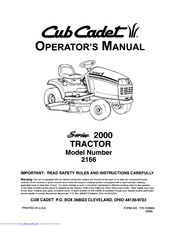 Cub Cadet 2166 Operator's Manual