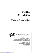 SRS Labs SR552 Manual