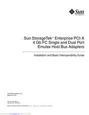 Sun Microsystems Sun StorageTek Enterprise PCI-X Installation And Basic Interoperability Manual