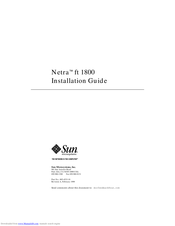 Sun Microsystems Netra ft 1800 Installation Manual