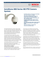 Bosch AUTODOME 800 Series Specifications