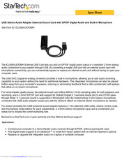 StarTech.com ICUSBAUDIOMH Spec Sheet