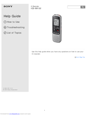 Sony ICD-BX132 Help Manual