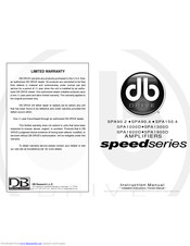 DB Drive Speed Series Amplifier SPA SPA1900D Instruction Manual