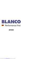Blanco BFDW8 Installation And Operation Manual