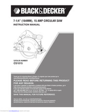 Black & Decker CS1014 Instruction Manual