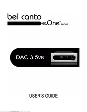 Bel Canto E.ONE Series DAC 3.5vb User Manual