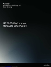 Autodesk HP Z800 Hardware Setup Manual