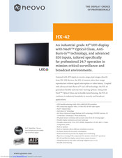 AG Neovo HX-42 Brochure & Specs