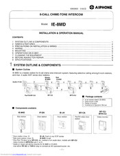 Aiphone IE-8MD Installation & Operation Manual
