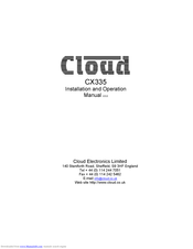 Cloud CX335 Installation And Operation Manual