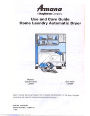 Amana LE4307 Use And Care Manual