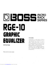 Boss Audio Systems Micro Rack RGE-10 Instructions Manual