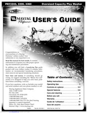Maytag PAV3240AWW User Manual