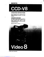 Sony CCD-V8 Operating Instructions Manual