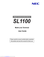 Nec SL1100 User Manual