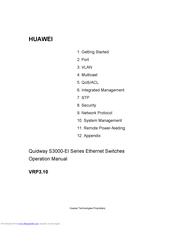 Huawei Quidway S3000-EI Series Operation Manual