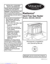 Vermont Castings 3381 Homeowner's Installation And Operating Manual