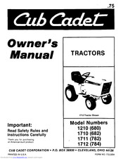 Cub Cadet Owners Manual Model No 1210,1710,1711,1712 
