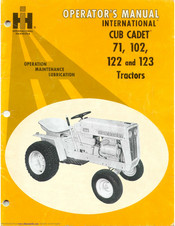 International Harvester Cub Cadet 71 Tractor Operators Manual Owners Manual 