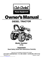 Cub Cadet 1772 Owner's Manual