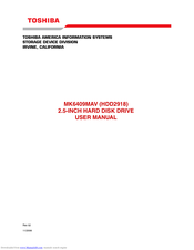 Toshiba HDD2918 User Manual