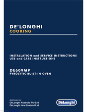 DeLonghi DE609MP Installation And Service Instructions Manual