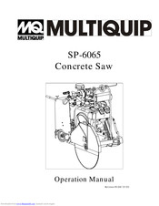 Multiquip Sp-6065 Operation Manual