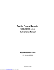 Toshiba QOSMIO F30 Series Maintenance Manual