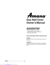 Amana AOGD2750 Series Owner's Manual