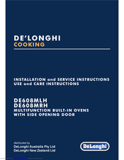DeLonghi DE608MLH Installation And Service Instructions Manual